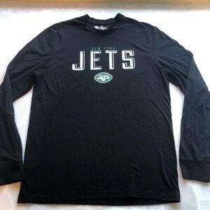 NFL Team Apparel Black Graphics New York JETS Long Sleeves Shirt Men’s Size L
